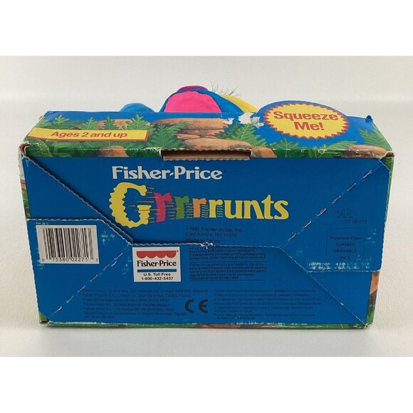 Fisher Price Puffalump Grrrrunts Caveman Orange Purple Bone  Fisher Price #2271 Puffalumps Grrrrunts Grunts Caveman Plush Club Vintage 1991